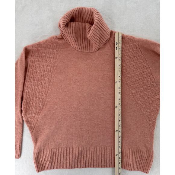 Topshop Tawny Peach Cowl Neck Sweater Batwing Turtleneck Slouchy 6 S M - Picture 8 of 8